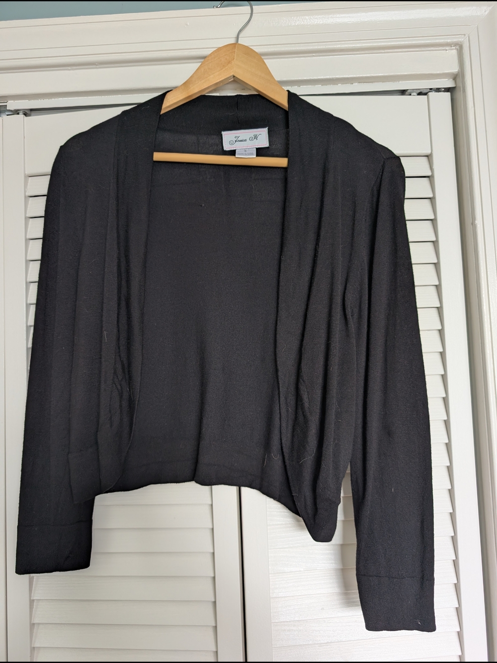 Jessica Black Open-Front Shrug